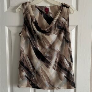 212 Collection Women's Sleeveless Abstract Top - Brown and Black Size M